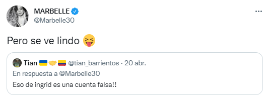 マルベルは偽のイングリッド ベタンクールアカウントからトリルをリツイートしてピエダド コルドバを攻撃した Infobae