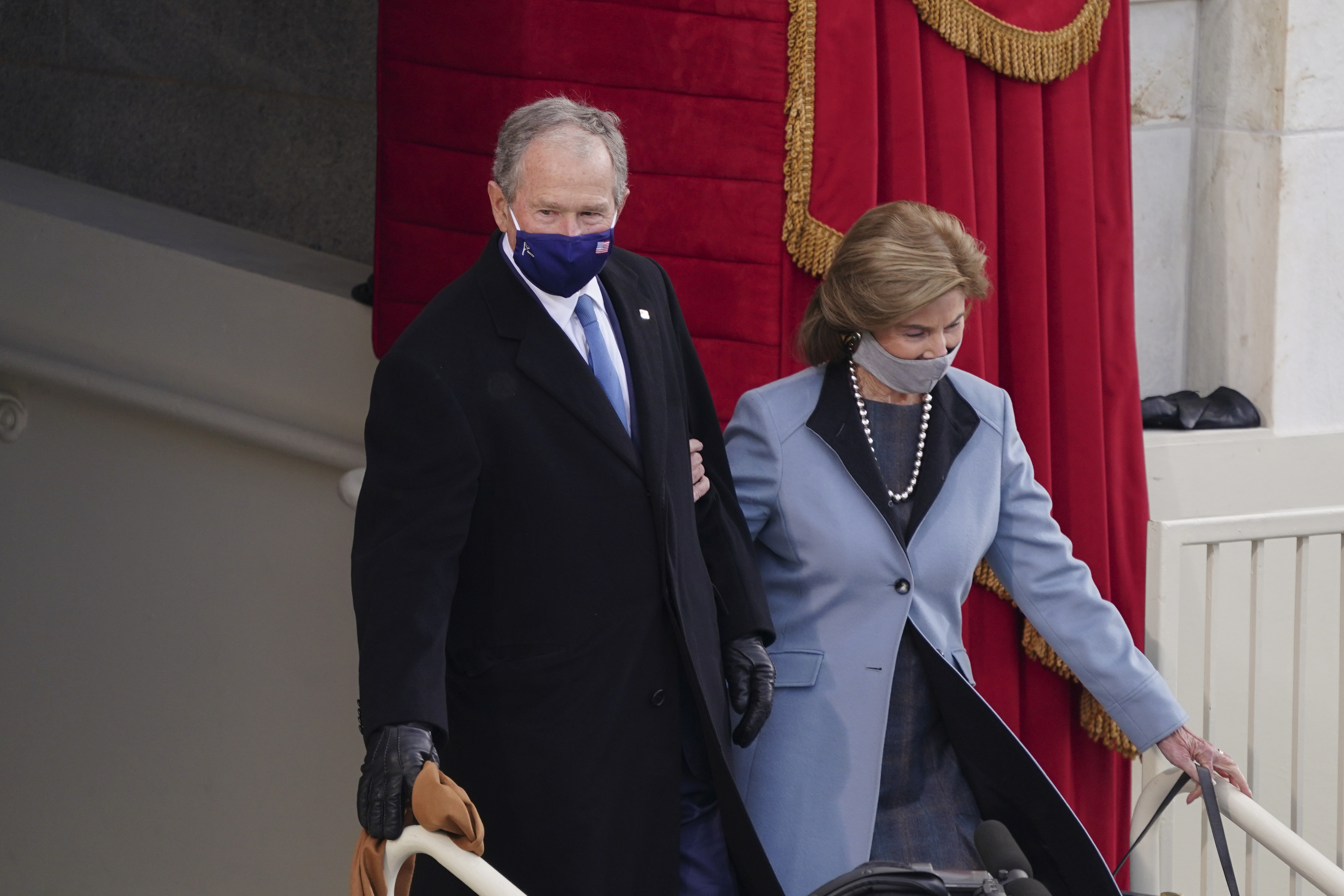 El ex presidente George W. Bush y su esposa Laura Bush 