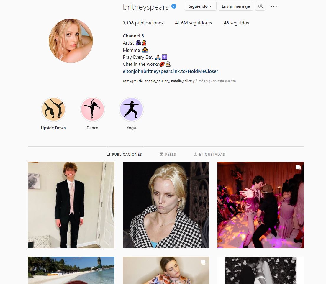 El Instagram de la cantante de pop volvió a estar disponible el 8 de diciembre (captura de pantalla Instagram/@britneyspears)
