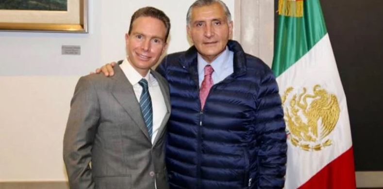 Manuel Velasco, líder de la bancada del Partido Verde en el Senado, se reunió con el secretario de Gobernación, Adán Augusto López (Foto: @VelascoM_)