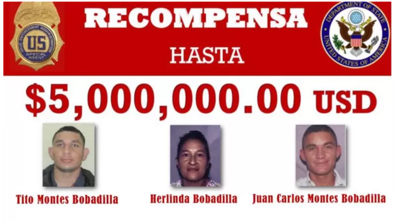 El Gobierno de Estados Unidos ofreció el 6 de mayo 5 millones de dólares por Herlinda y sus dos hijos.