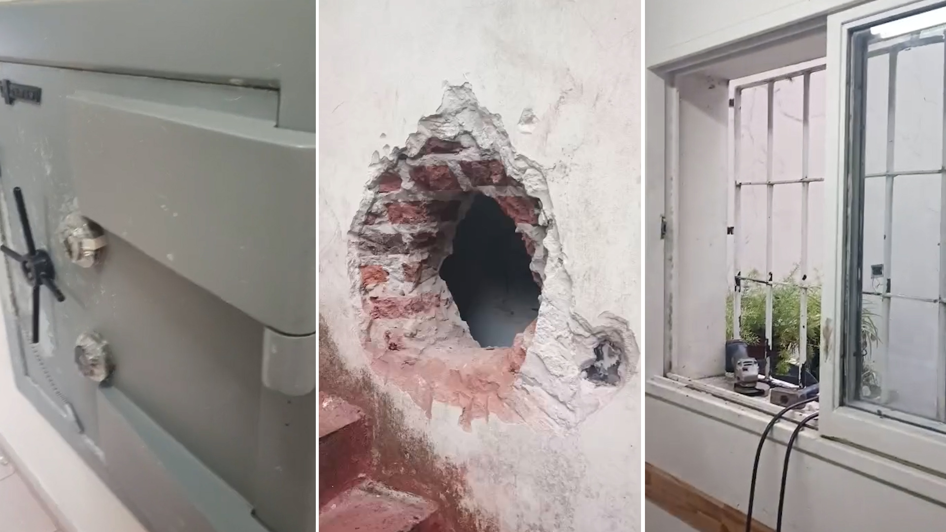 Cortaron la luz, hicieron un boquete y taparon sensores para robar un banco: encontraron la caja fuerte vacía