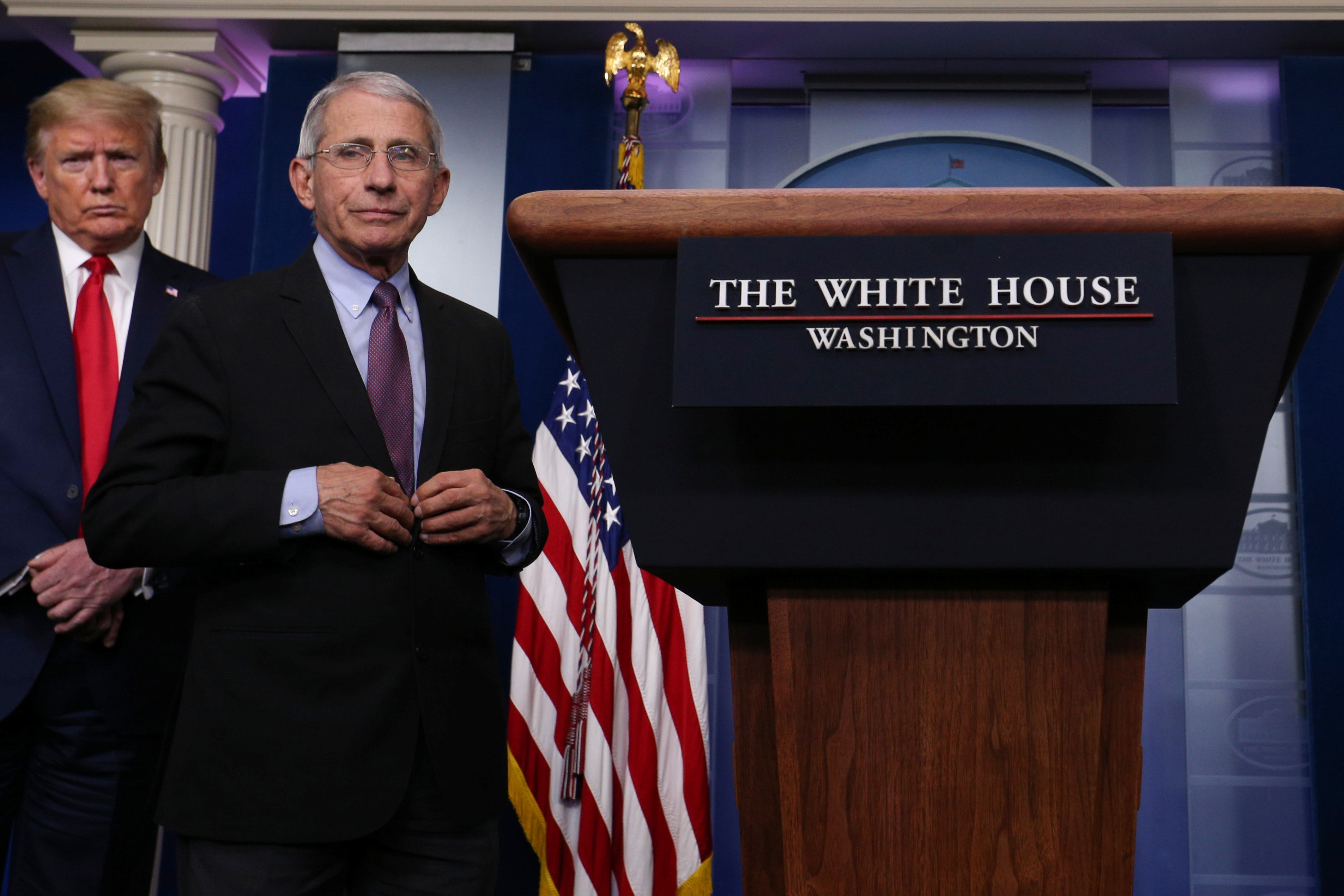 Donald Trump y Anthony Fauci en la Casa Blanca (REUTERS/Jonathan Ernst)