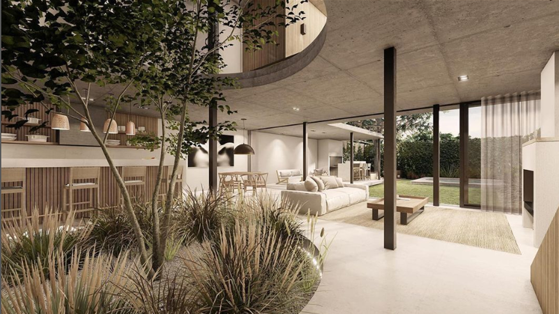 El arquitecto mostró cómo quedará la casa que están construyendo, en una recreación realizada con herramientas digitales. Instagram @arquitecturagoldenhorn