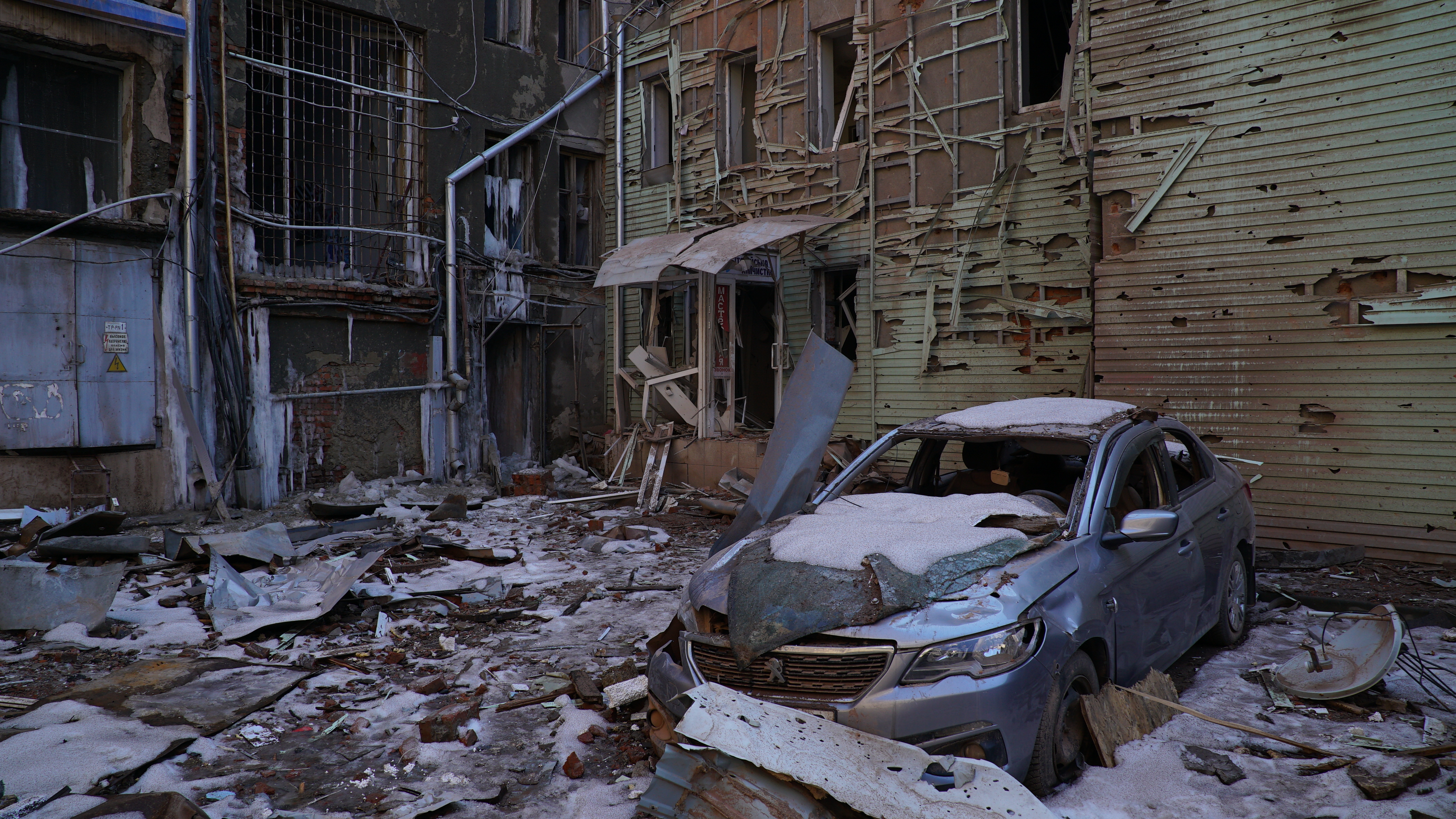 Imagen de la devastación causada por el bombardeo ruso en Kharkiv (Joaquín Sánchez Mariño)