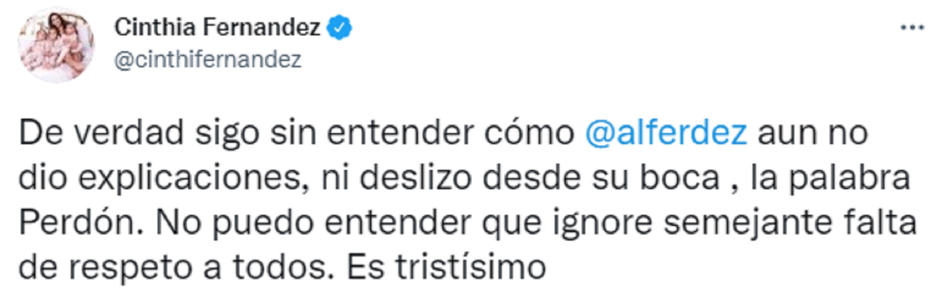 Cinthia Fernández le pidió explicaciones al Presidente