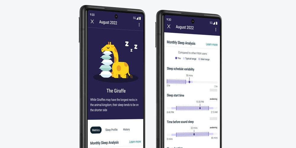 Aplicación Fitbit Premium Sleep Profile para controlar métricas sobre el sueño de una persona. (Google)