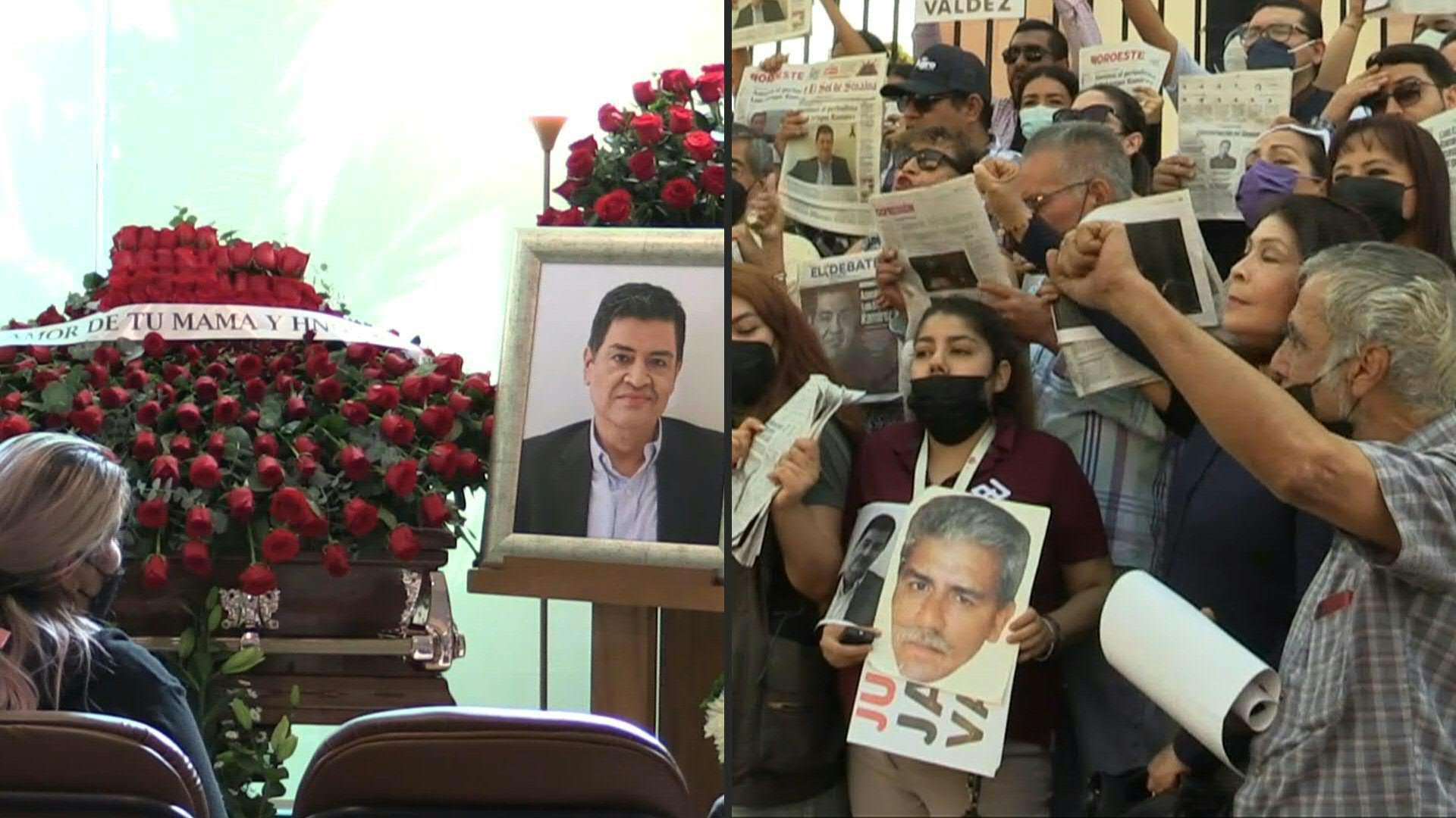 Familiares y colegas despidieron el viernes al periodista Luis Enrique Ramírez, asesinado en mayo de 2022. (Foto: Cruz Serrano | AFP)