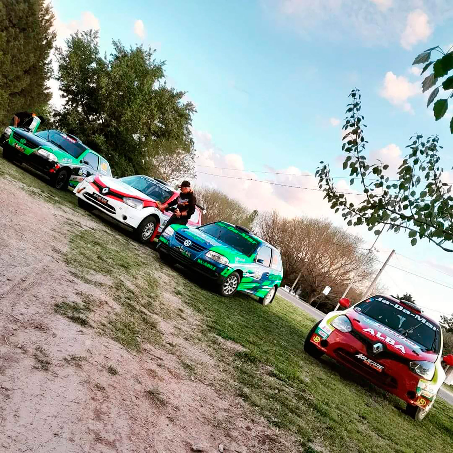 Pereira'S Car Before The Competition, Second From Right (Press: Rally Bonaires Del Sudoeste)
