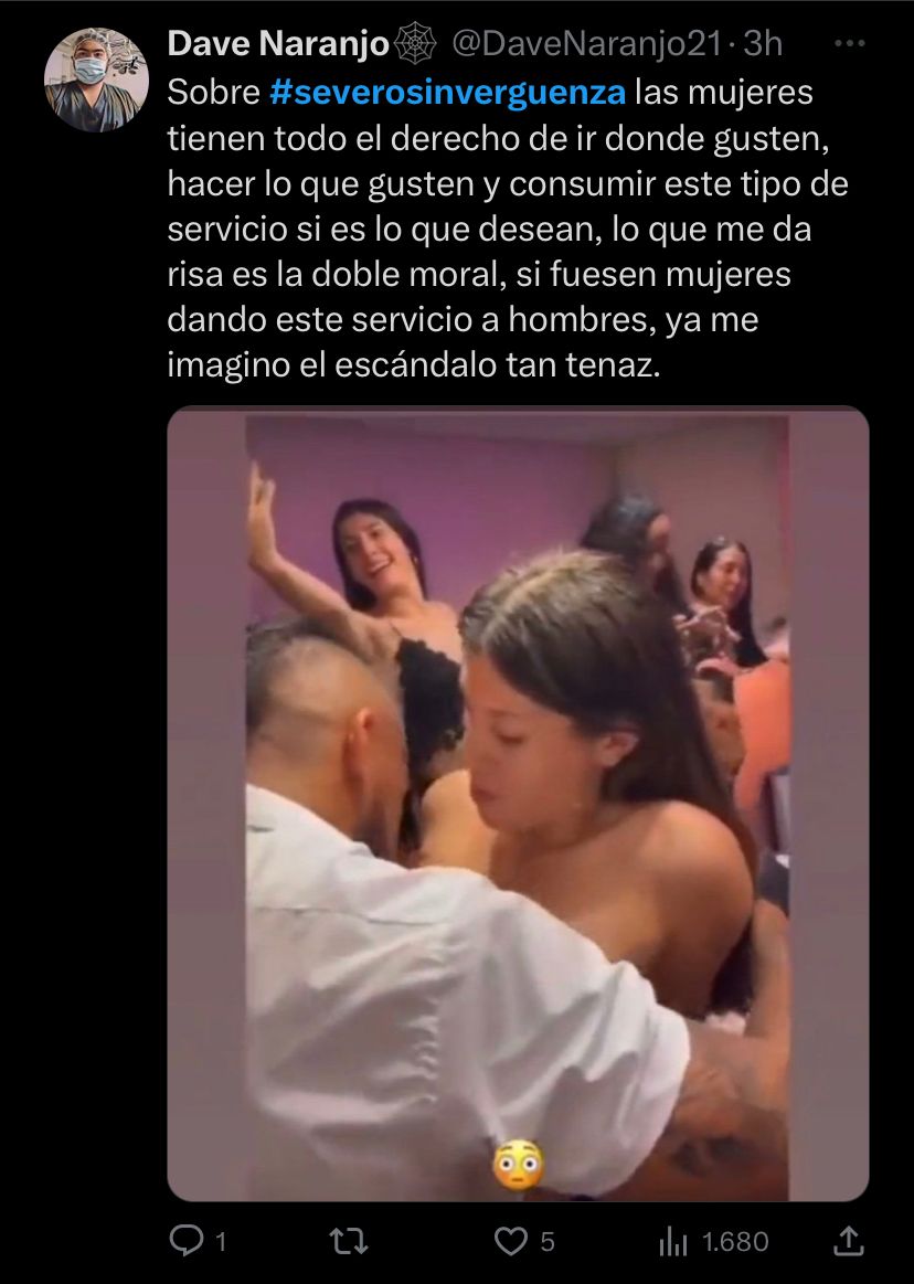 Reactions to the controversy on social networks, due to the video of Severo Sinvergüenza in which a vendor gives preferential treatment to one of the clients. @DaveNaranjo21/Twitter