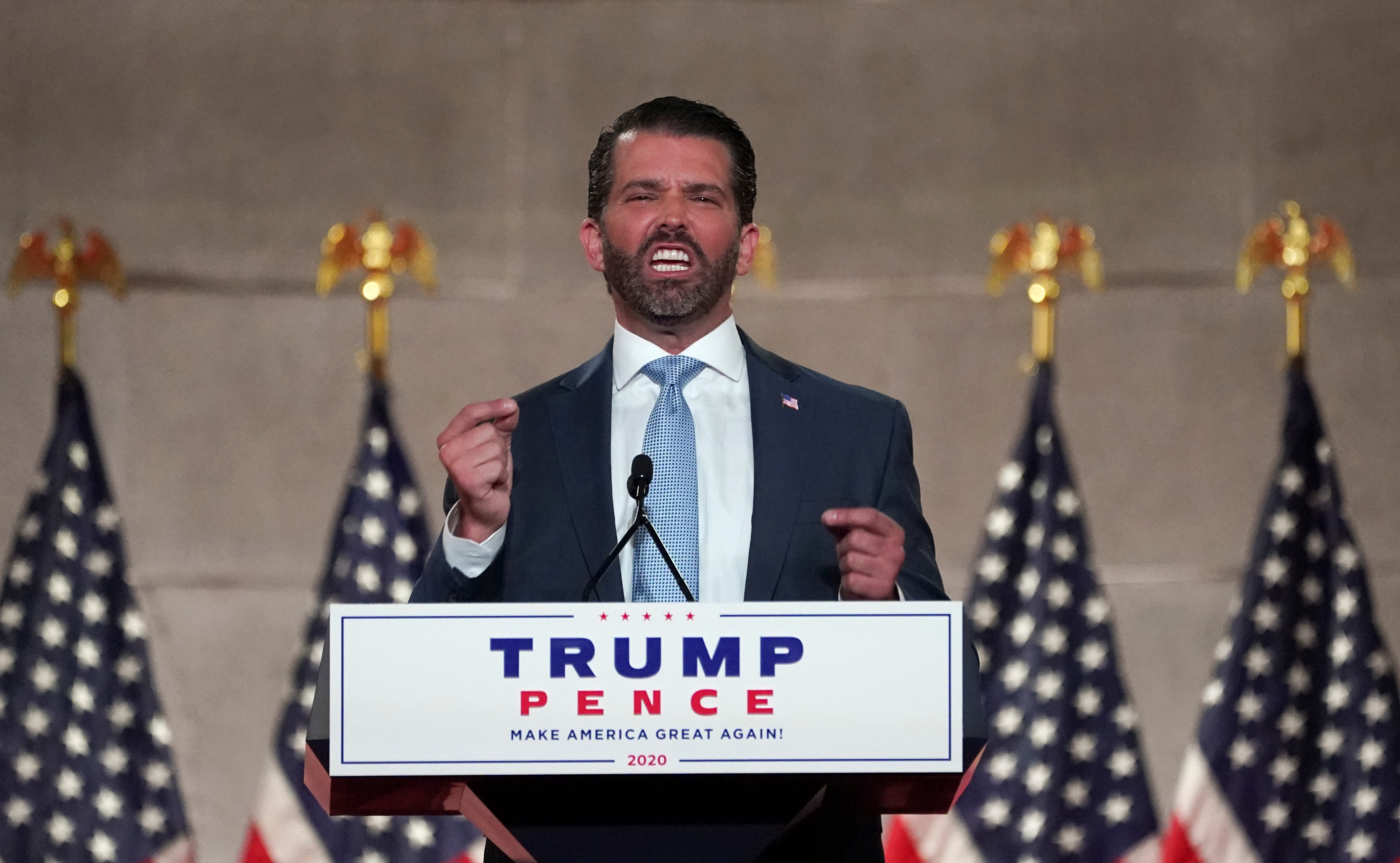 Donald Trump Jr. durante su discurso. REUTERS/Kevin Lamarque