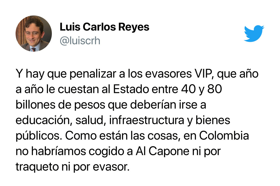 Luis Carlos Reyes, director de la Dian, en Twitter