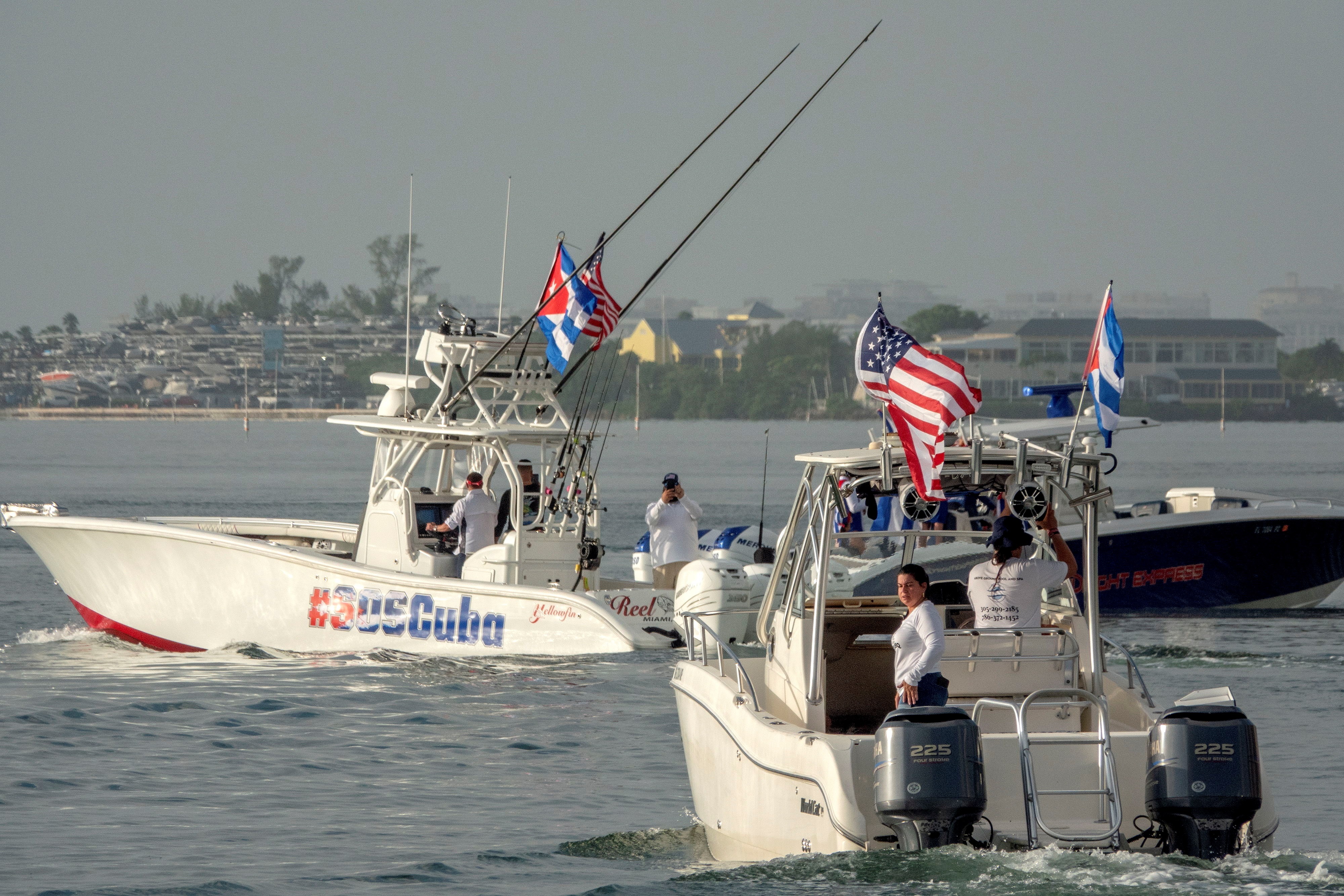 Cubanos exiliados manifestaron solidaridad a sus compatriotas