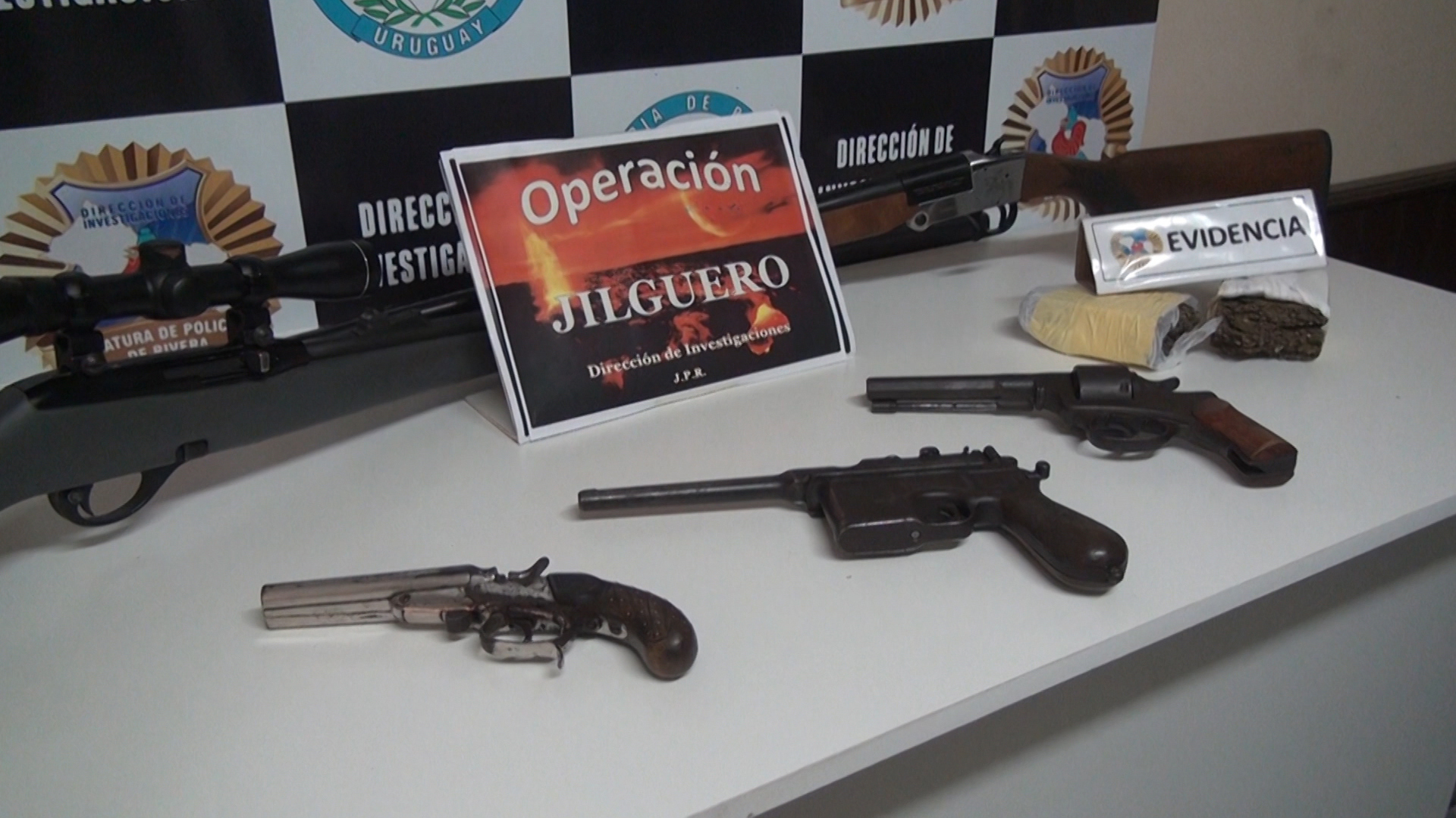 Las armas secuestradas por la policía uruguaya