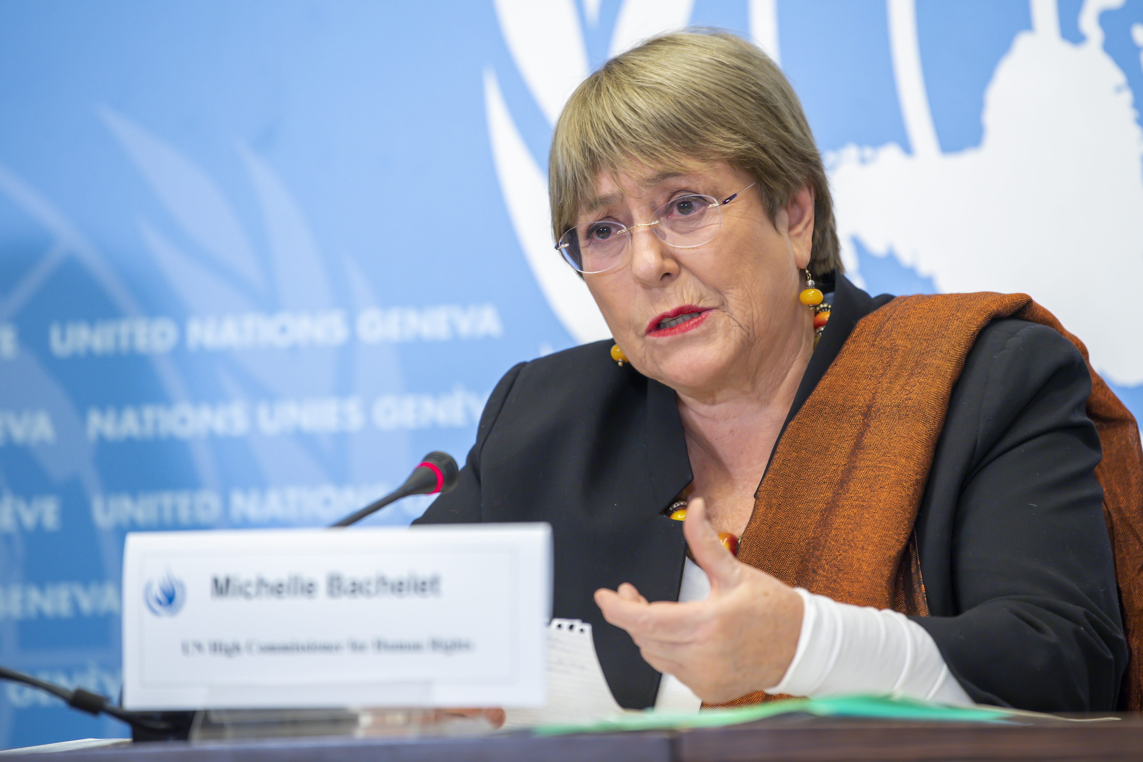 La alta comisionada de la ONU para los Derechos Humanos, Michelle Bachelet (EFE/EPA/MARTIAL TREZZINI)