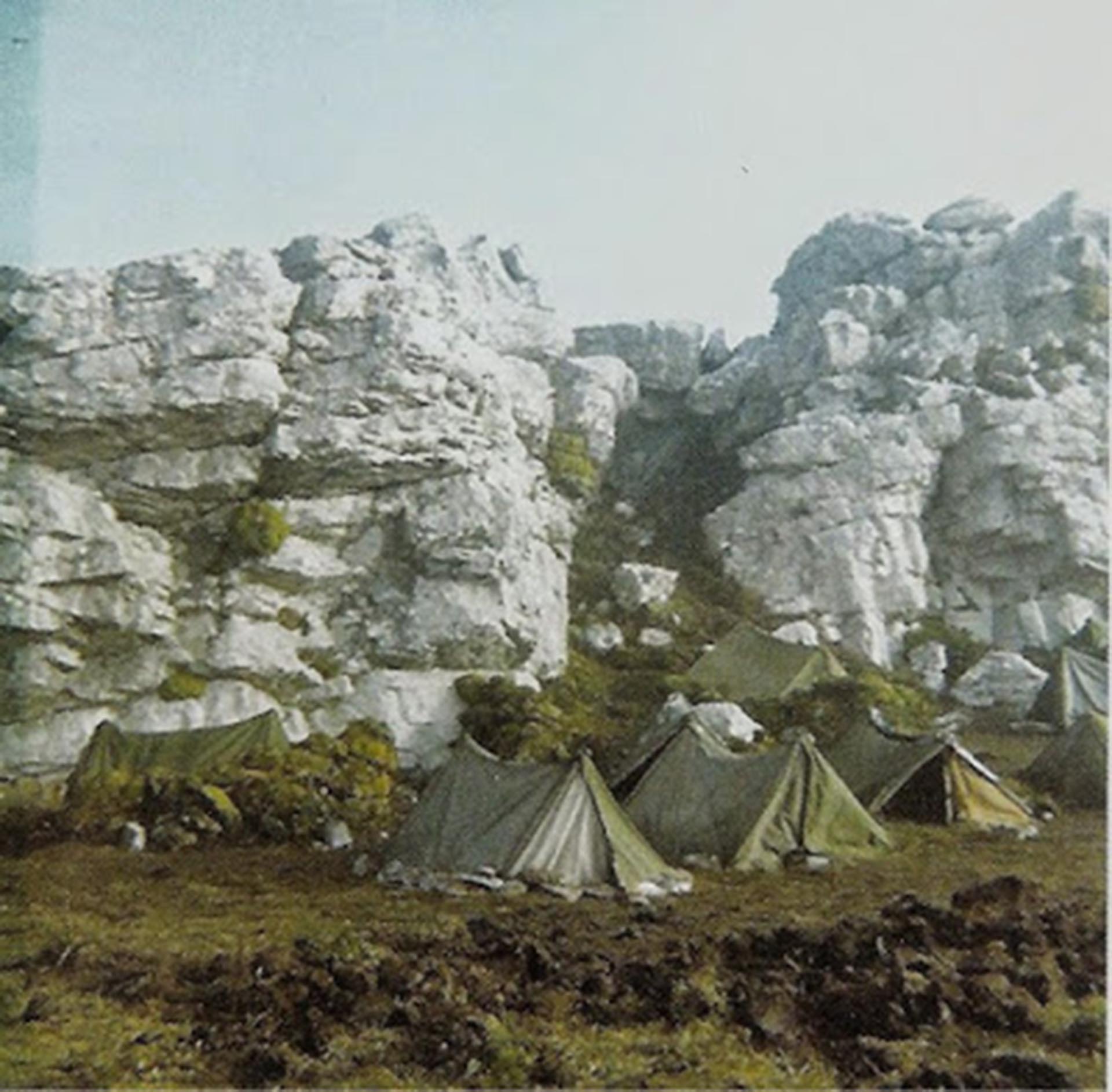 Campamento argentino en Monte Longdon