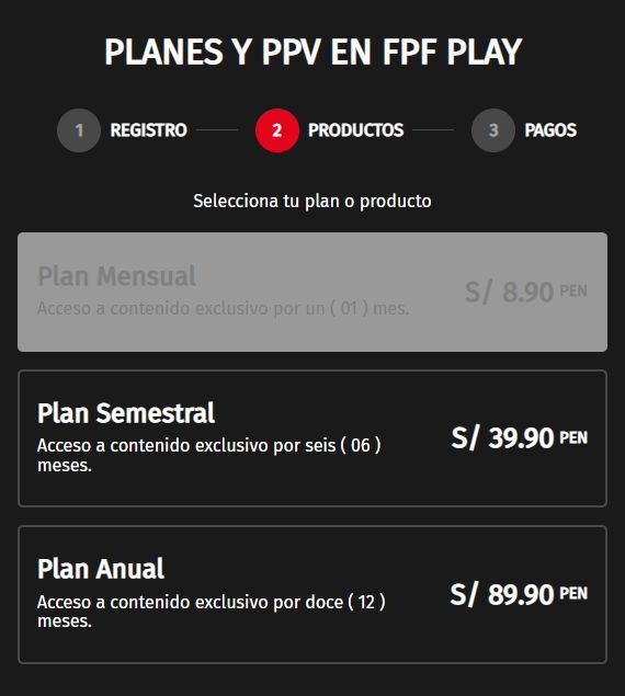 Planes y PPV en FPF Play para los partidos y contenido exclusivo de la selección peruana