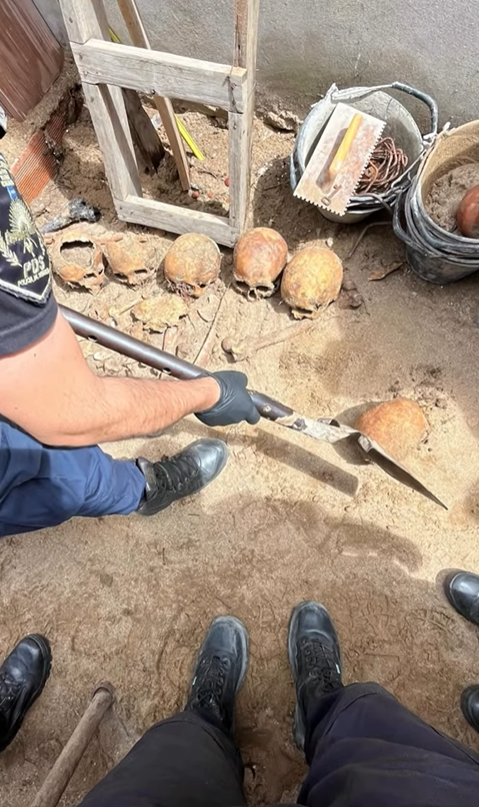 Macabro: hacía refacciones en el fondo de su casa en Pinamar y encontró más de 10 cráneos humanos
