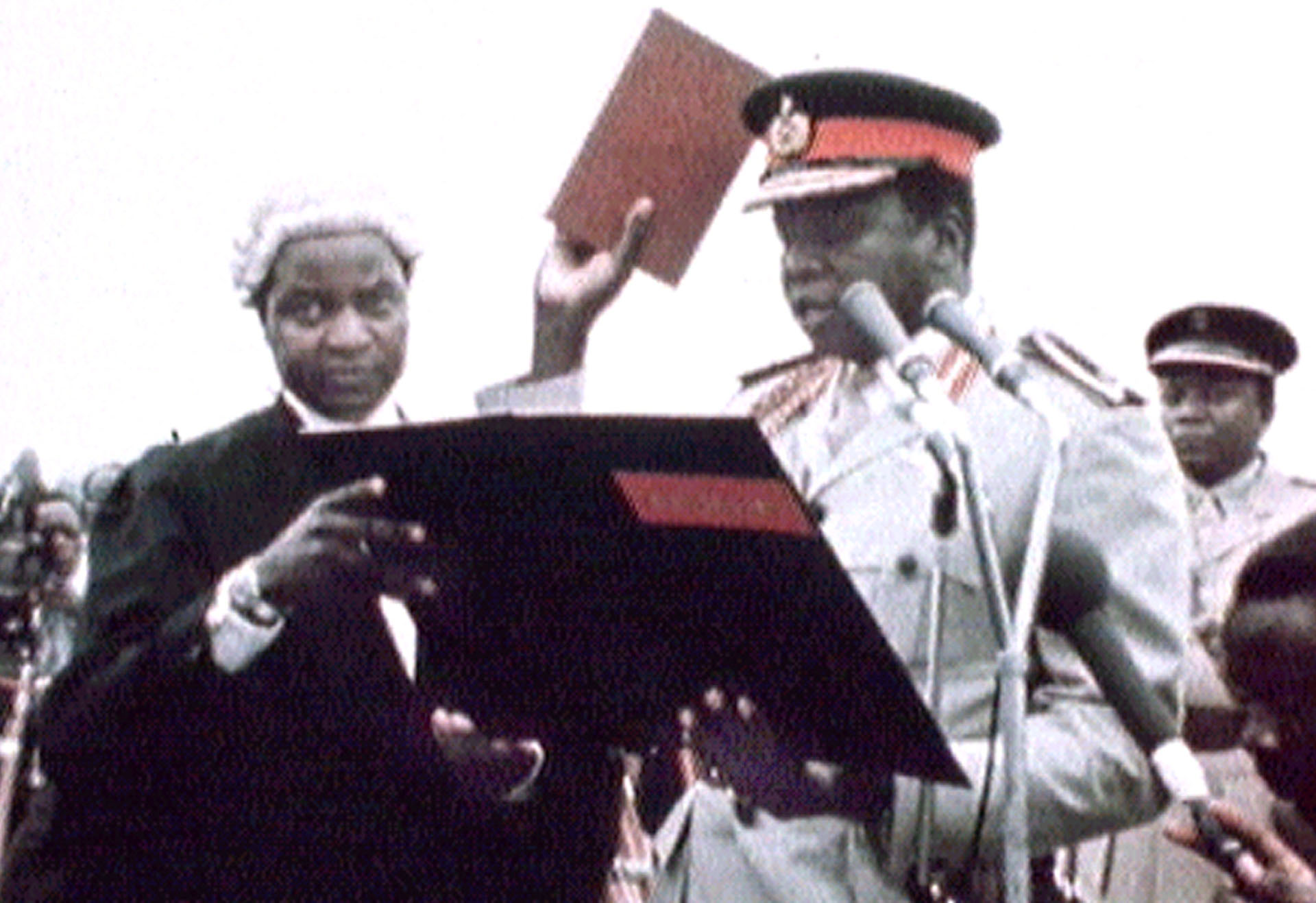 La jura de Idi Amin como presidente de Uganda en 1971. En los ocho años en que detentó el poder se calcula que mandó a asesinar a medio millón de personas REUTERS TV PP03080050 AN/JDP