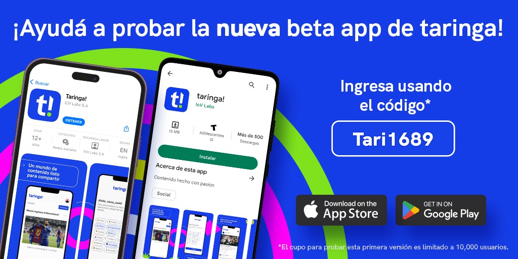 Taringa anunció su nueva aplicación y solo podrán ingresar 10.000 personas a la versión de prueba. (Taringa)