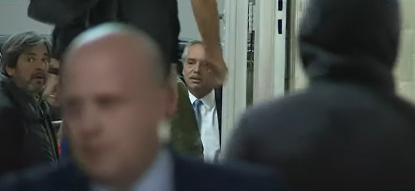La llegada del Presidente (captura de TV)
