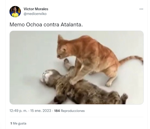 Los mejores memes que dejó los ocho goles que recibió Memo Ochoa en el Atalanta vs Salernitana (captura Twitter)