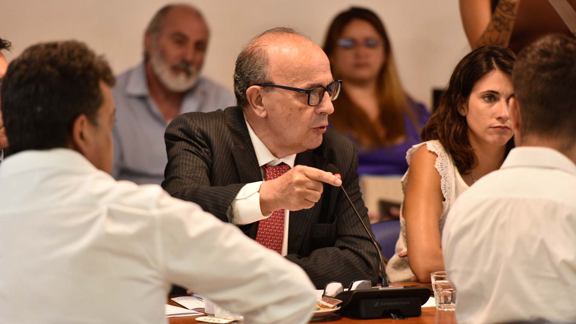Moreau argumenta en la Comisión de Juicio Político de la Cámara de Diputados. (foto Adrián Escandar)