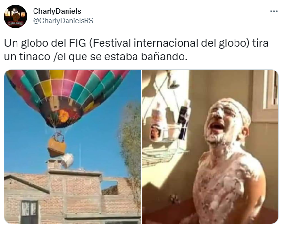 Los memes que dejó el derribo de un tinaco por un globo aerostático en León