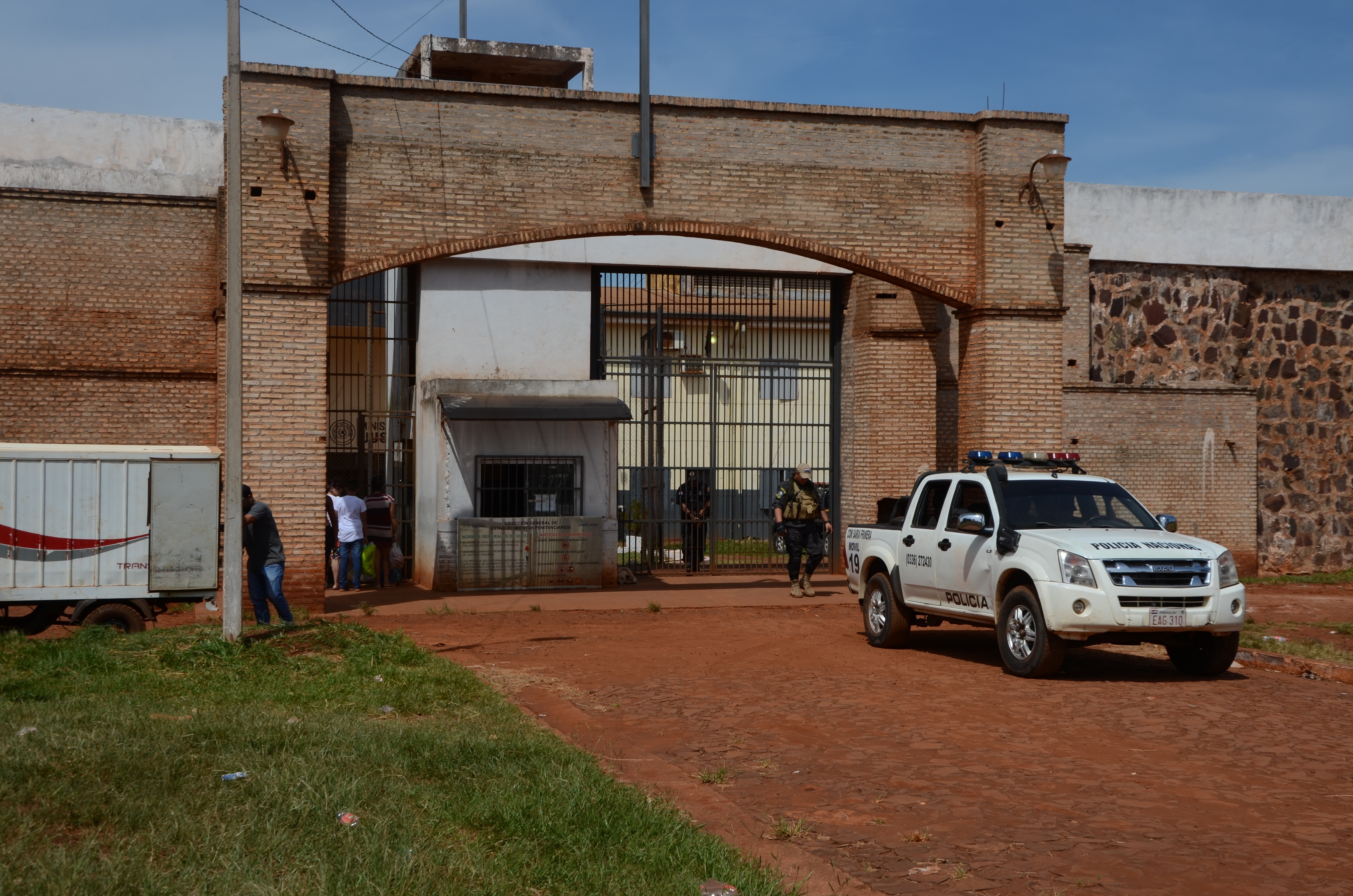 Archive photograph in which the main entrance of the Pedro Juan Caballero prison was registered, in the Department of Amambay (Paraguay).  EFE/Str