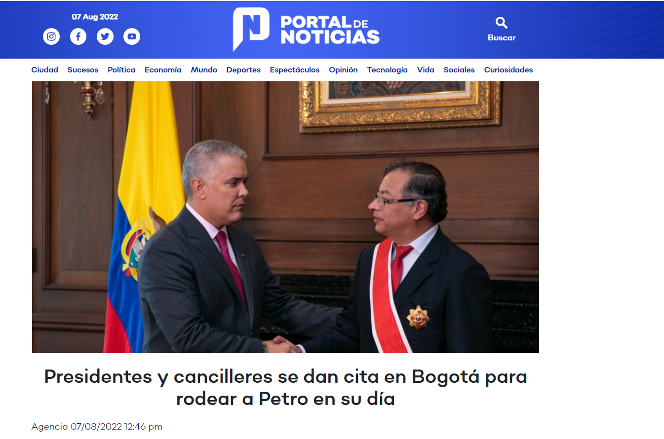 El portal venezolano se refirió a primeras horas de la mañana, es espectáculo social y político que viviría el país colombiano en el acto de posesión presidencial 
Foto: Vía pdnoticias.com