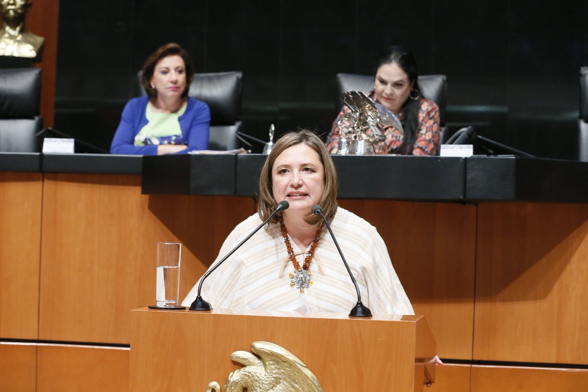 La senadora panista ofreció un emotivo discurso en favor de la iniciativa aprobada por unanimidad (Foto: Twitter @XochitlGalvez) 