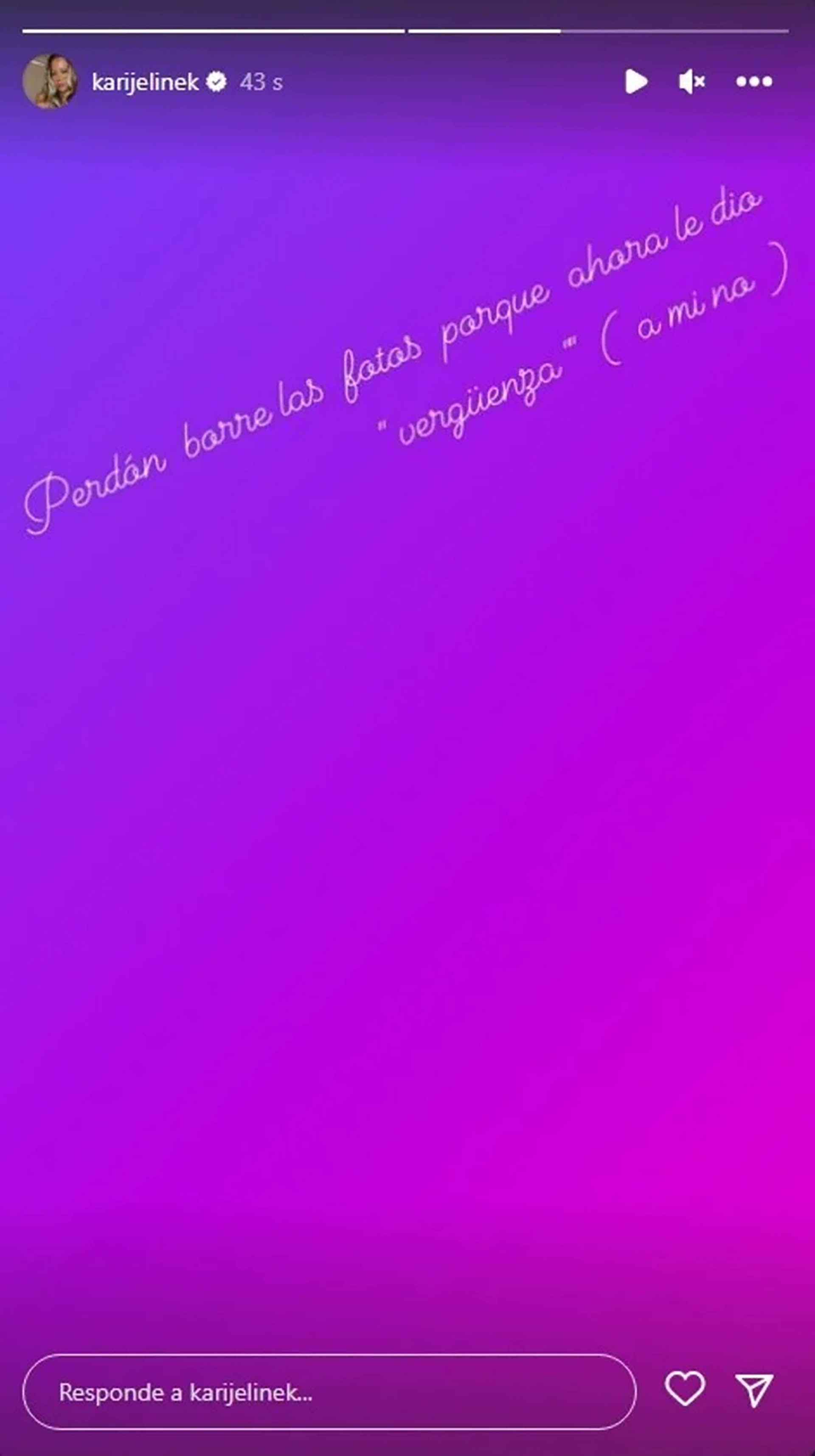 Karina Jelinek explicó por qué eliminó las fotos de su Instagram