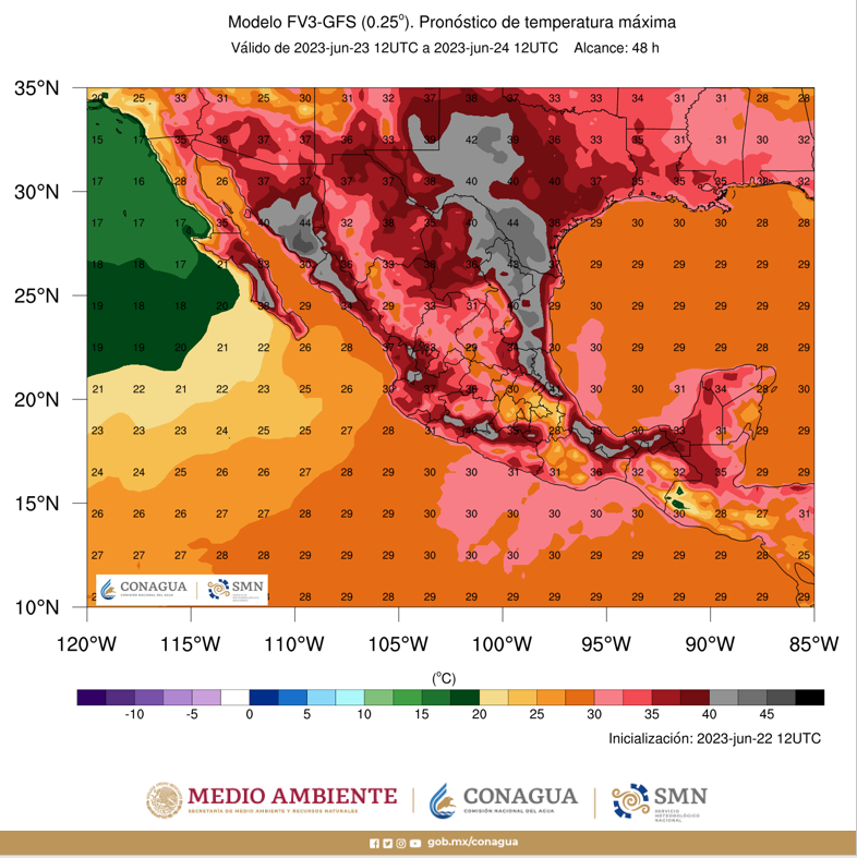 Se prevé  que  la circulación anticiclónica que causó la ola de calor se desplace al sur de EEUU (Foto: SMN)