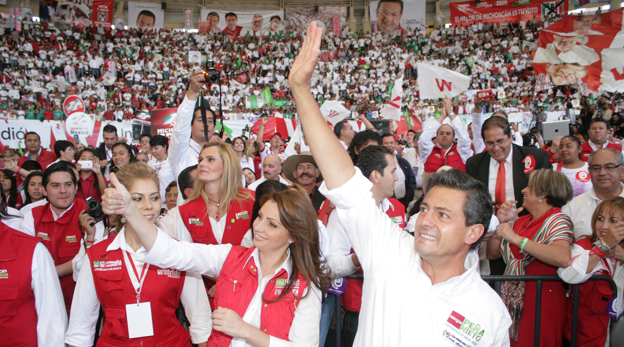 Angélica Rivera estuvo presente en la mayoría de los eventos de campaña de Peña Nieto (Foto: PRI Nacional)