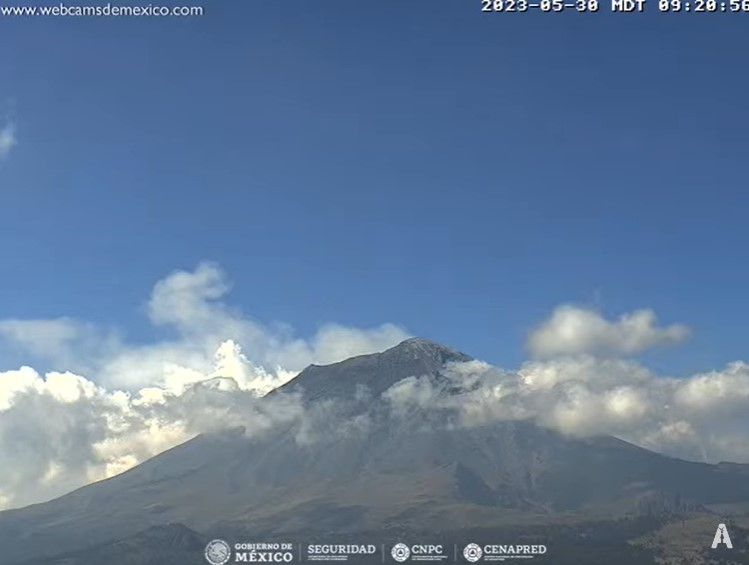 Volcán Popocatépetl visto desde Volcán Popocatépetl (Webcams de México)