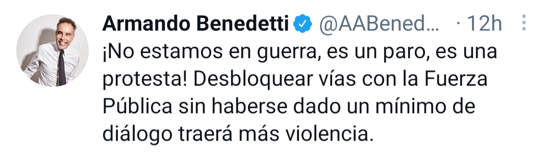 The president ordered the deployment of the public force to unblock the roads immobilized for 21 days.  Photo: Twitter