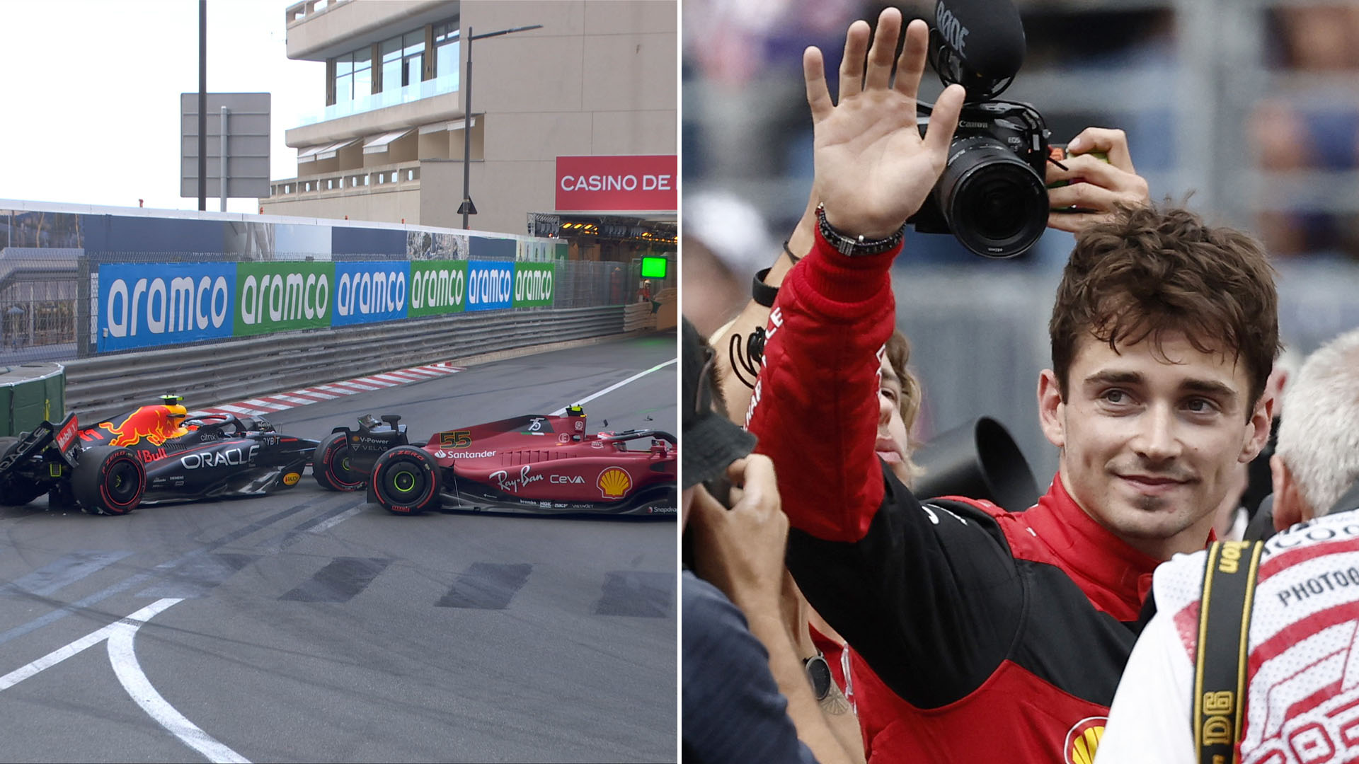 Increíble final en la clasificación de la Fórmula 1 en Mónaco: el choque de Checo Pérez y Carlos Sainz que terminó con la pole para Leclerc