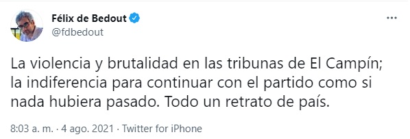 Foto: Twitter Félix de Bedout