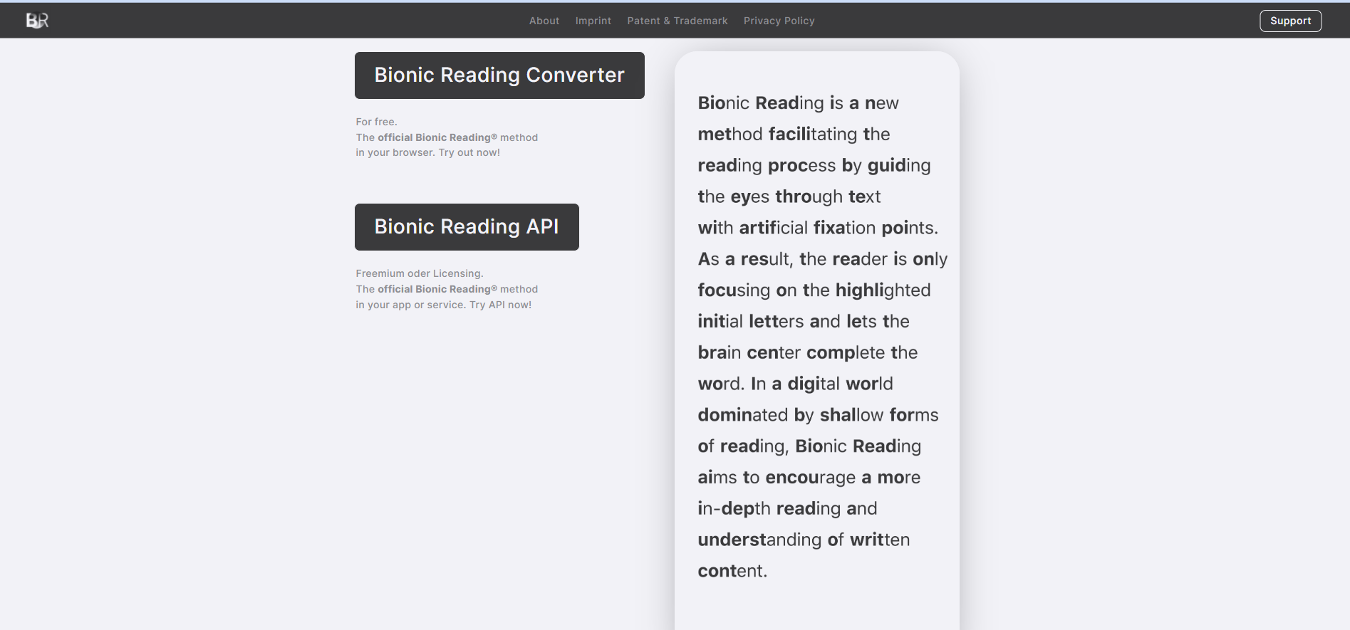 Bionic reading está disponible para usar desde la web, como app en iOS o descargar la extensión desde Chrome