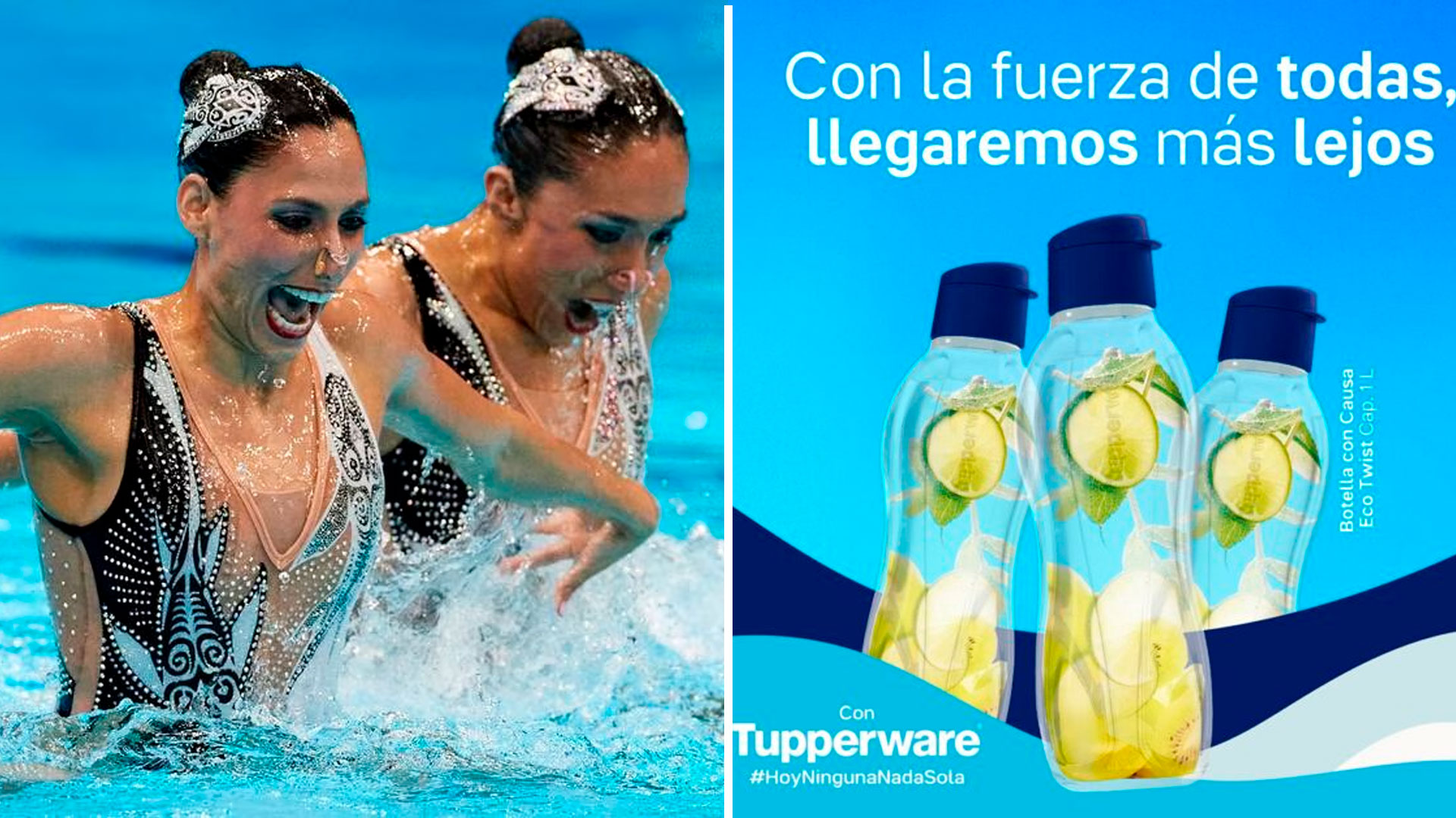 “Ninguna nada sola”: Tupperware lanzó una botella en apoyo a la Selección Mexicana de Natación Artística