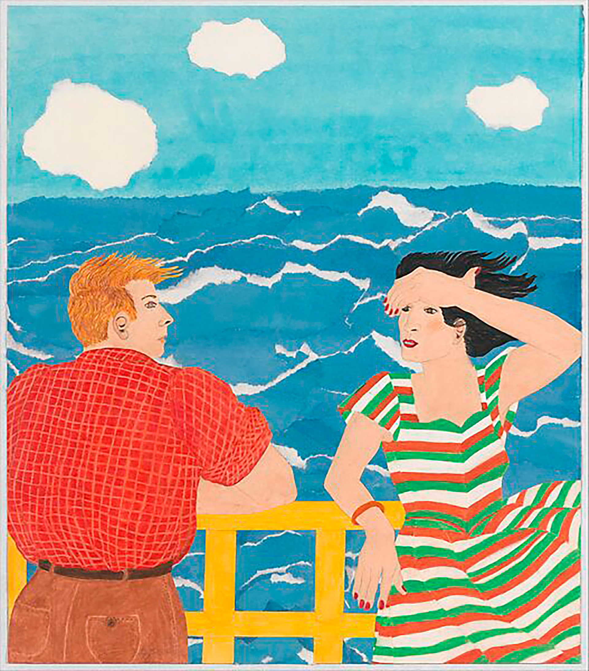 "Conversation on a Boat Deck" ["Conversación en la cubierta de un barco"] (1983), de Lynn Bostick, es un collage de papeles rasgados y pegados, con acuarela, lápiz de color y grafito sobre papel, de 406 x 356  mm, perteneciente a la colección del Metropolitan Museum of Art (MET) de Nueva York, que no se encuentra expuesto