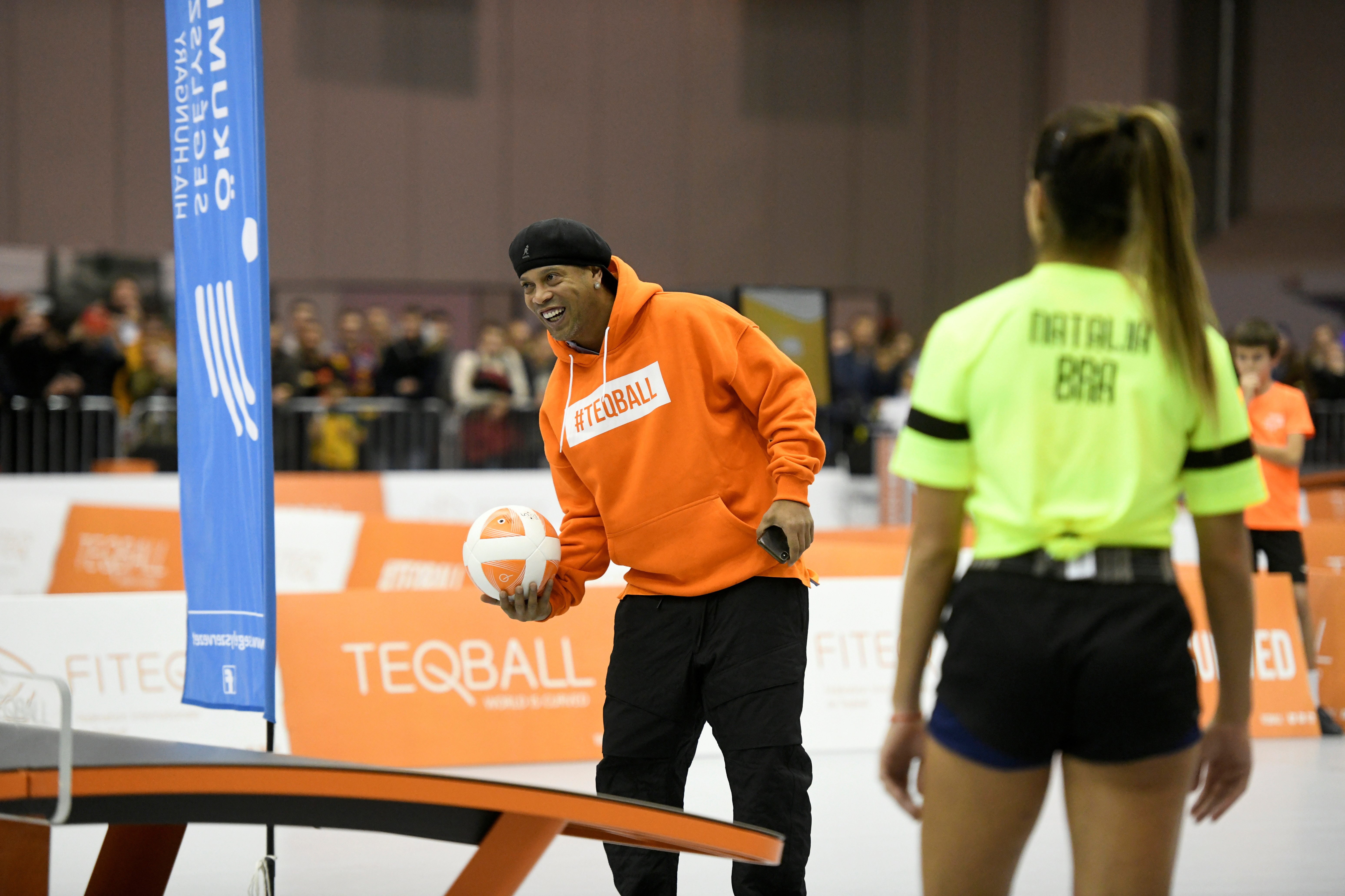 Former FIFA player of the year and football World Cup winner Ronaldinho of Brazil plays Teqball at the Teqball World Championships in Budapest, Hungary December 6, 2019. REUTERS/Tamas Kaszas
