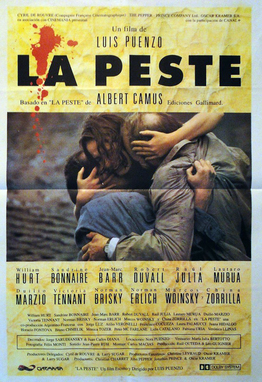 La novela La Peste de Albert Camus fue llevada al cine por Luis Puenzo