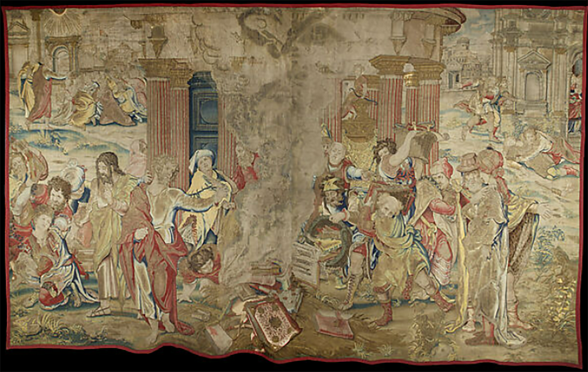 "San Pablo dirigiendo la quema de los libros paganos", de Pieter Coecke van Aelst