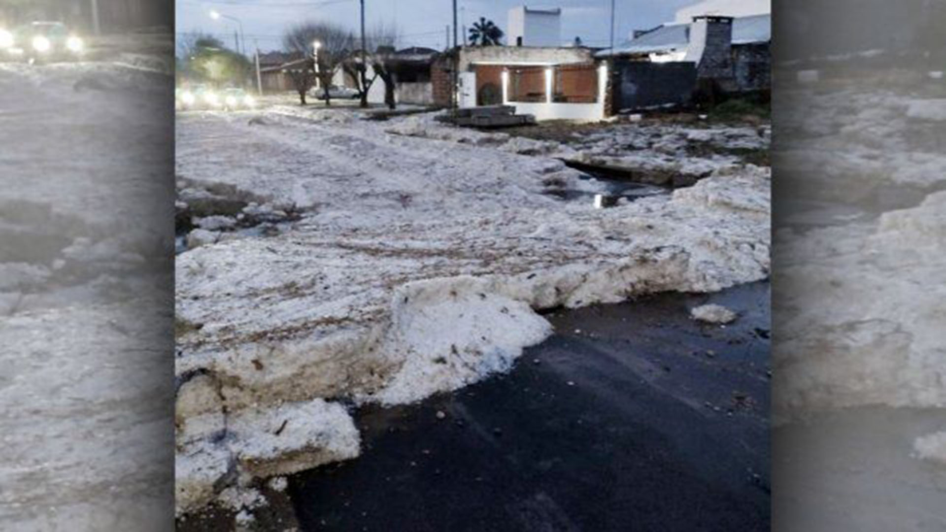 El temporal cubrió las calles de granizo (Diario Uno)