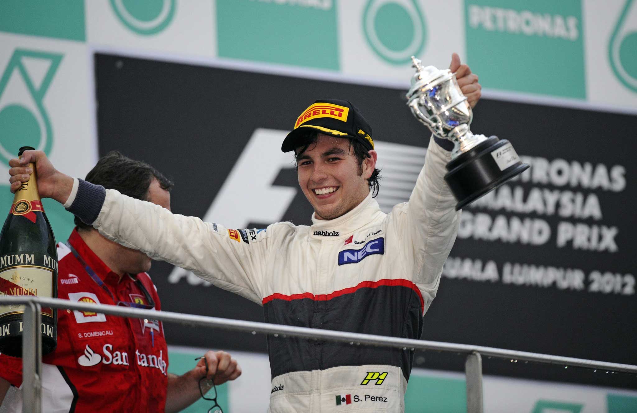 Sergio Checo Pérez Podio Sauber Gran Premio Malasia 2012