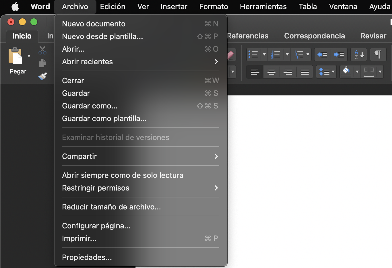 Microsoft Word en un MacBook Pro. (foto: Microsoft Word/Jose Arana)