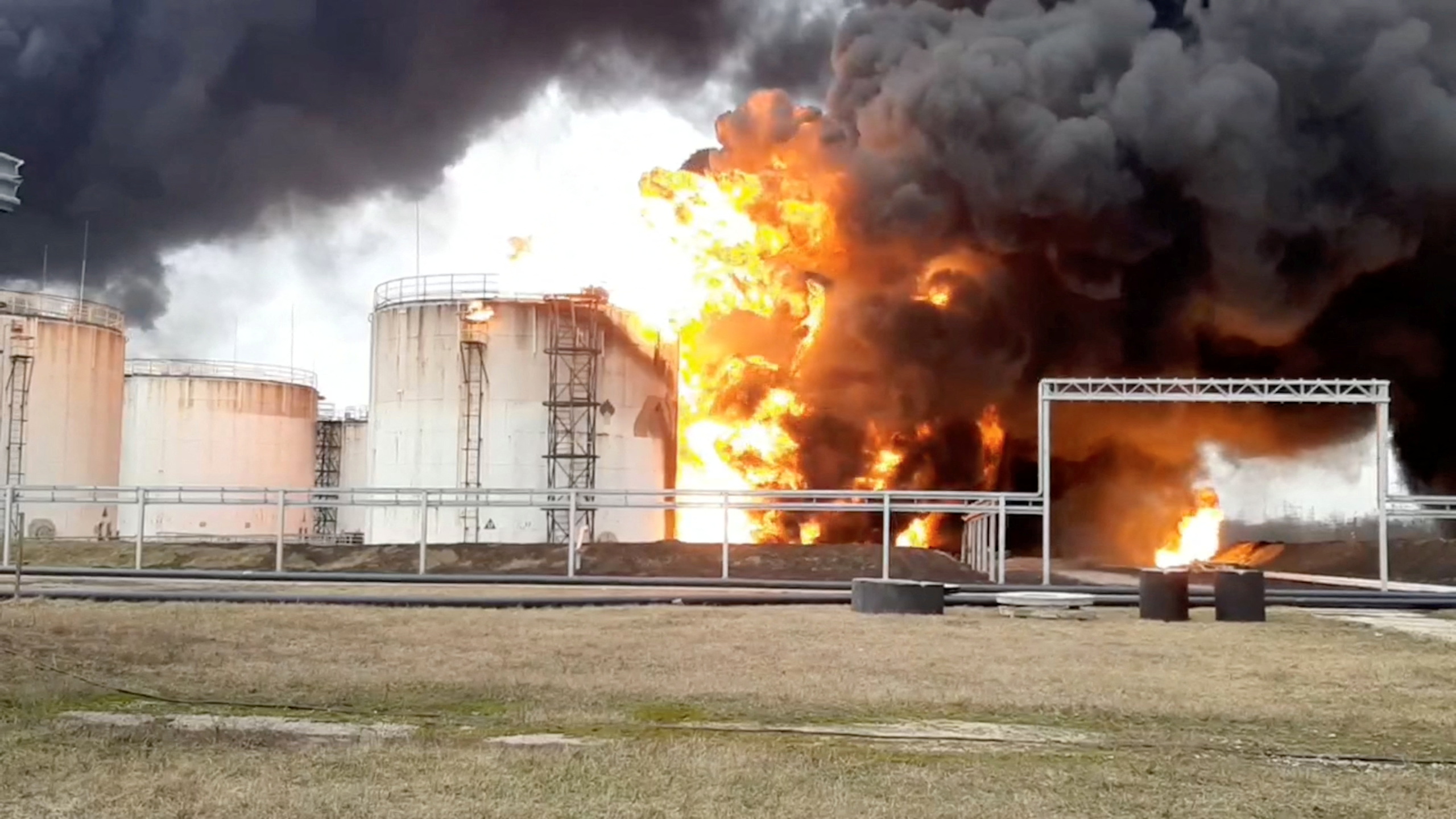 The alleged attack on a fuel depot in Russia 