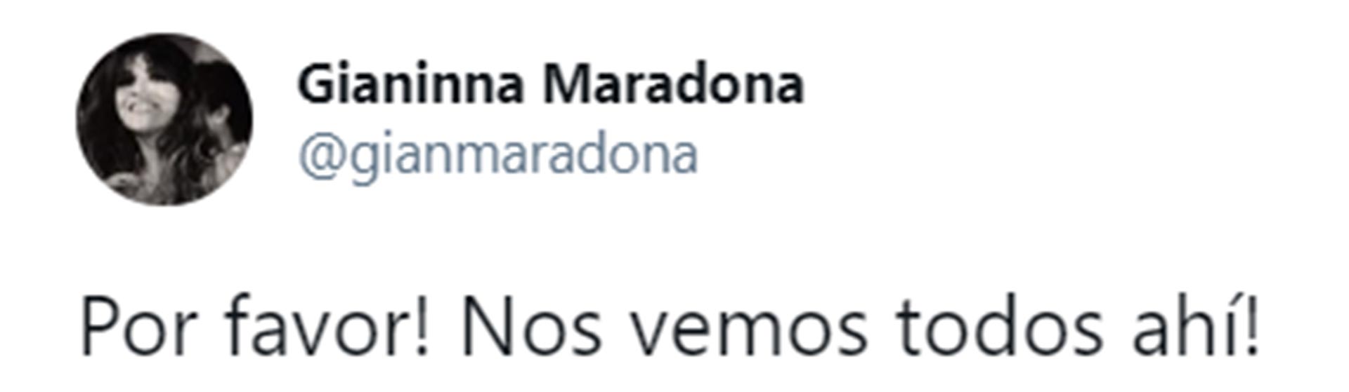 El tuit de Gianinna Maradona, para pedir Justicia por su papá