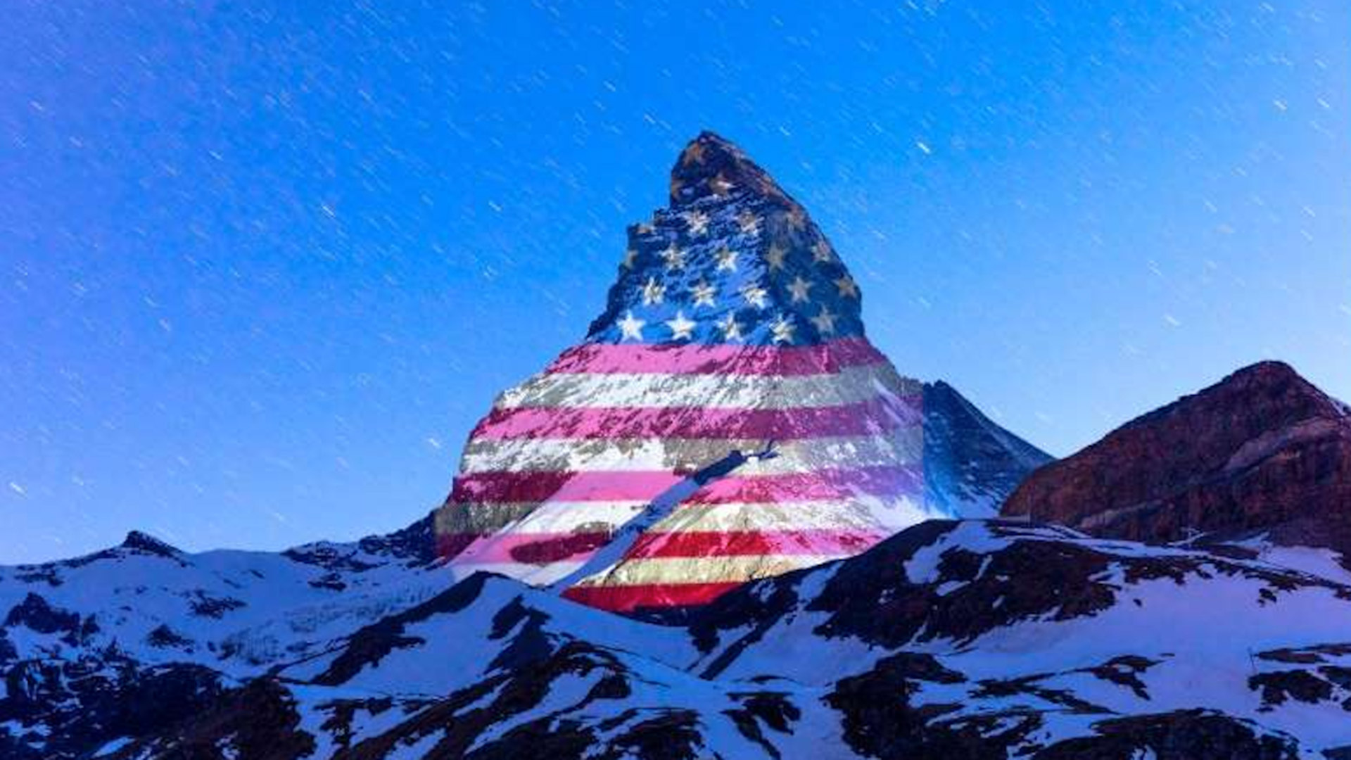 El monte con la bandera de Estados Unidos